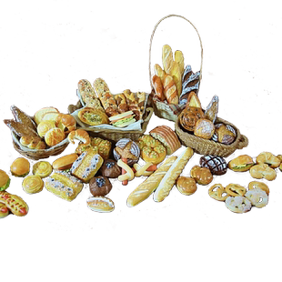 派淇汏diy小娃屋食玩手工粘土制rement迷你成品模型配件糕点面包