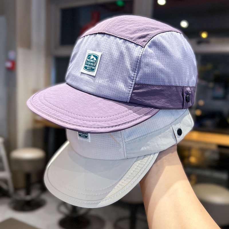 轻量化速干平檐帽子男女拼色百搭鸭舌帽儿童夏季速干透气防晒帽潮