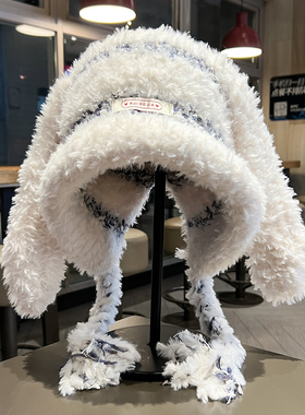 毛绒帽子大头围加厚保暖护耳帽女可爱长耳朵雷锋帽东北防寒雪地帽