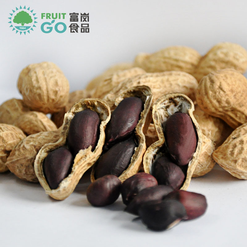 富岗黑花生生花生手剥花生250gx6袋礼盒装特产花生节日送礼