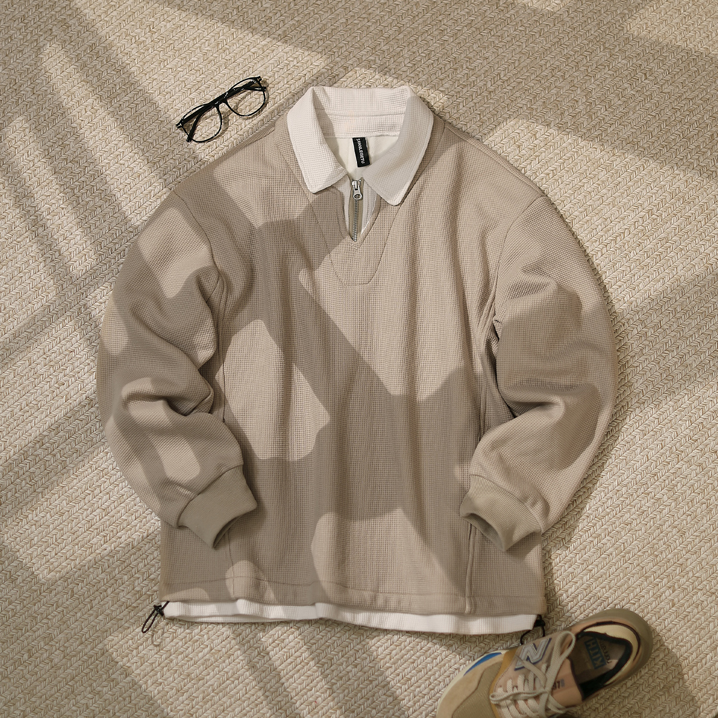 秋冬假两件翻领加绒卫衣