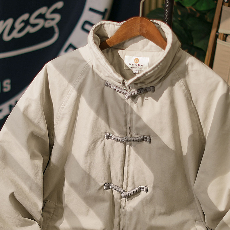 【麻花盘扣】冬季中式立领棉衣男宽松保暖加厚插肩袖潮牌工装棉服