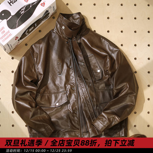 美式复古MK3猎装皮夹克