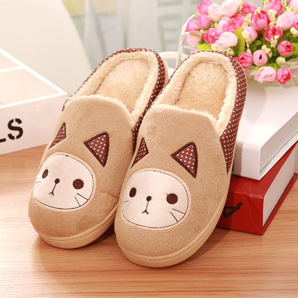 秋冬季保暖棉拖鞋 男女情侣加厚月子棉拖鞋儿童时尚卡通可爱冬天