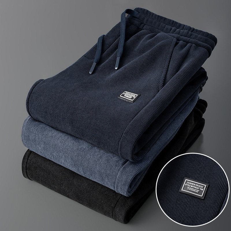 2026年新款卫裤男春秋款宽松直筒男士休闲裤冬季加绒加厚运动裤子