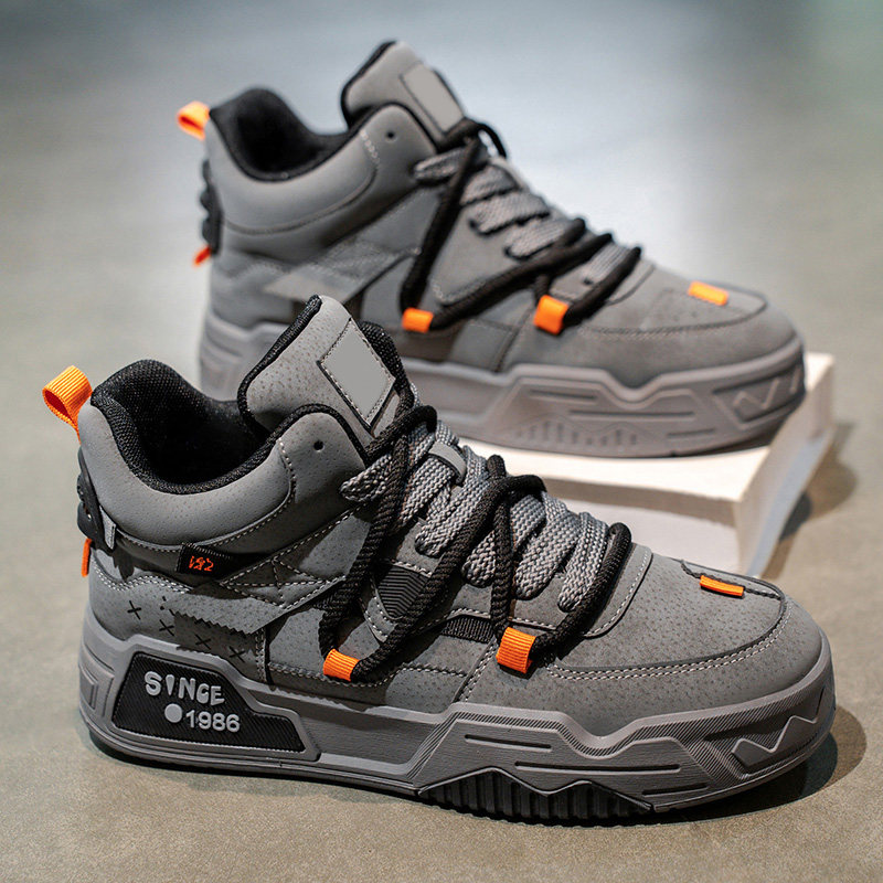 高帮男鞋2026新款秋季潮流百搭青少年休闲板鞋学生厚底增高运动鞋