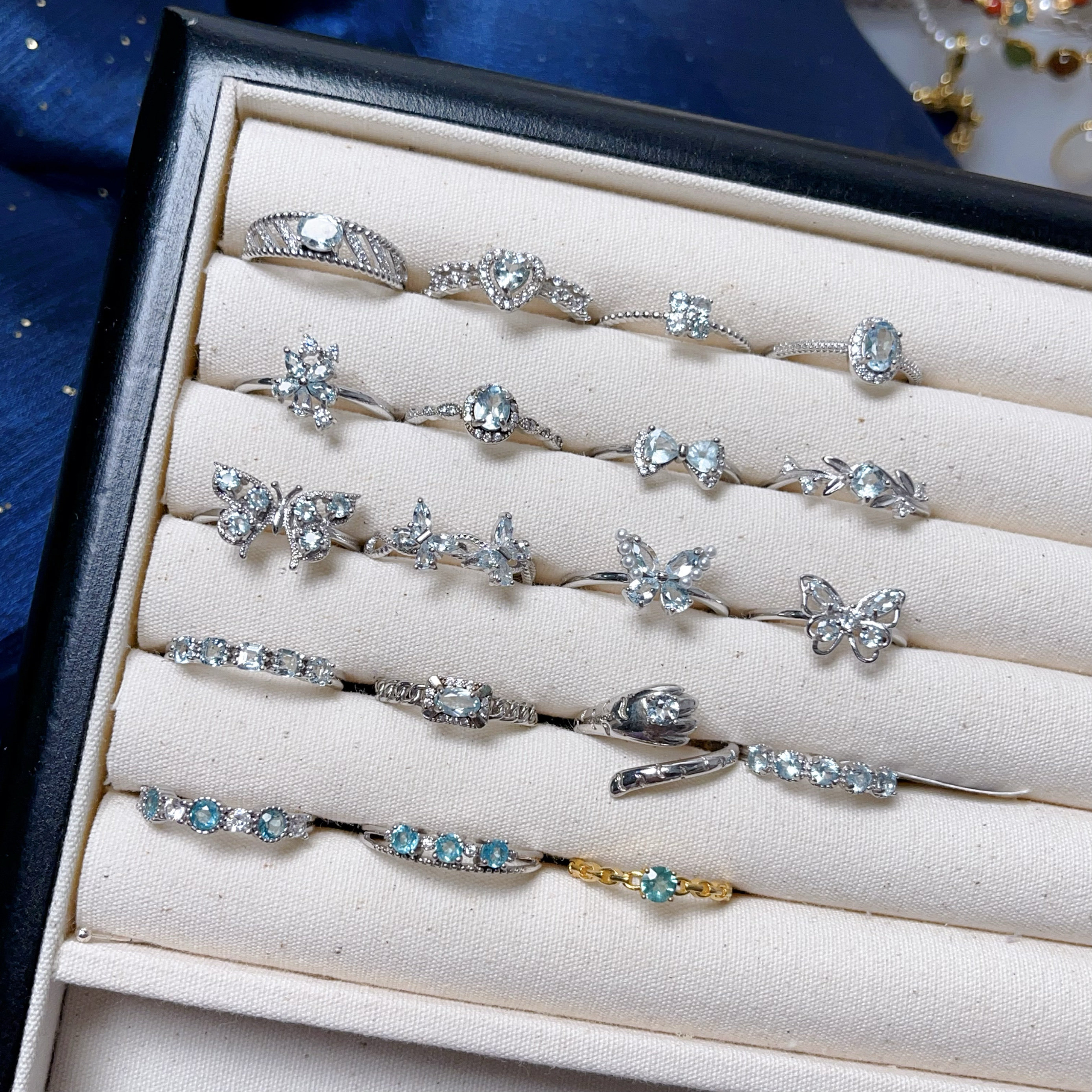 【海蓝宝刻面】s925纯银天然海蓝宝戒指可调节活口指环女礼物,饰品/流行首饰/时尚饰品新,戒指/指环,淘宝优惠券,粉丝福利购,淘宝优惠卷