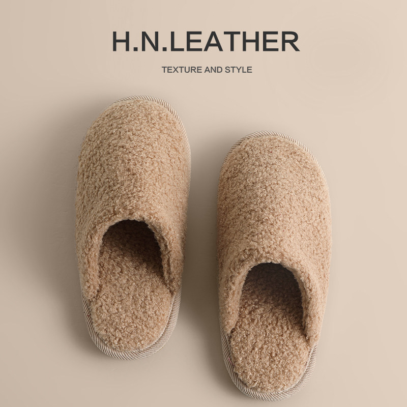 牛筋底防滑泰迪绒保暖居家拖鞋冬季加厚室内家用软底男女情侣月子