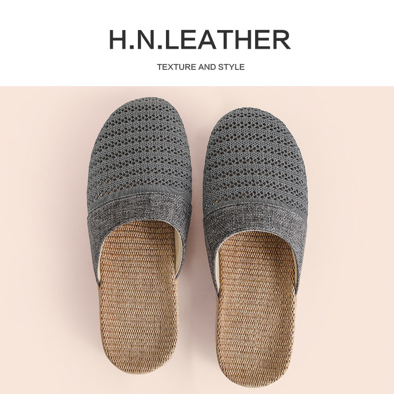 盆底拖鞋春夏家用室内夏季亚麻凉拖鞋男女防滑静音棉布包头家居鞋