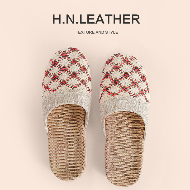 盆底拖鞋家居室内家用亚麻凉拖男女春夏季防滑软底地板棉布居家鞋