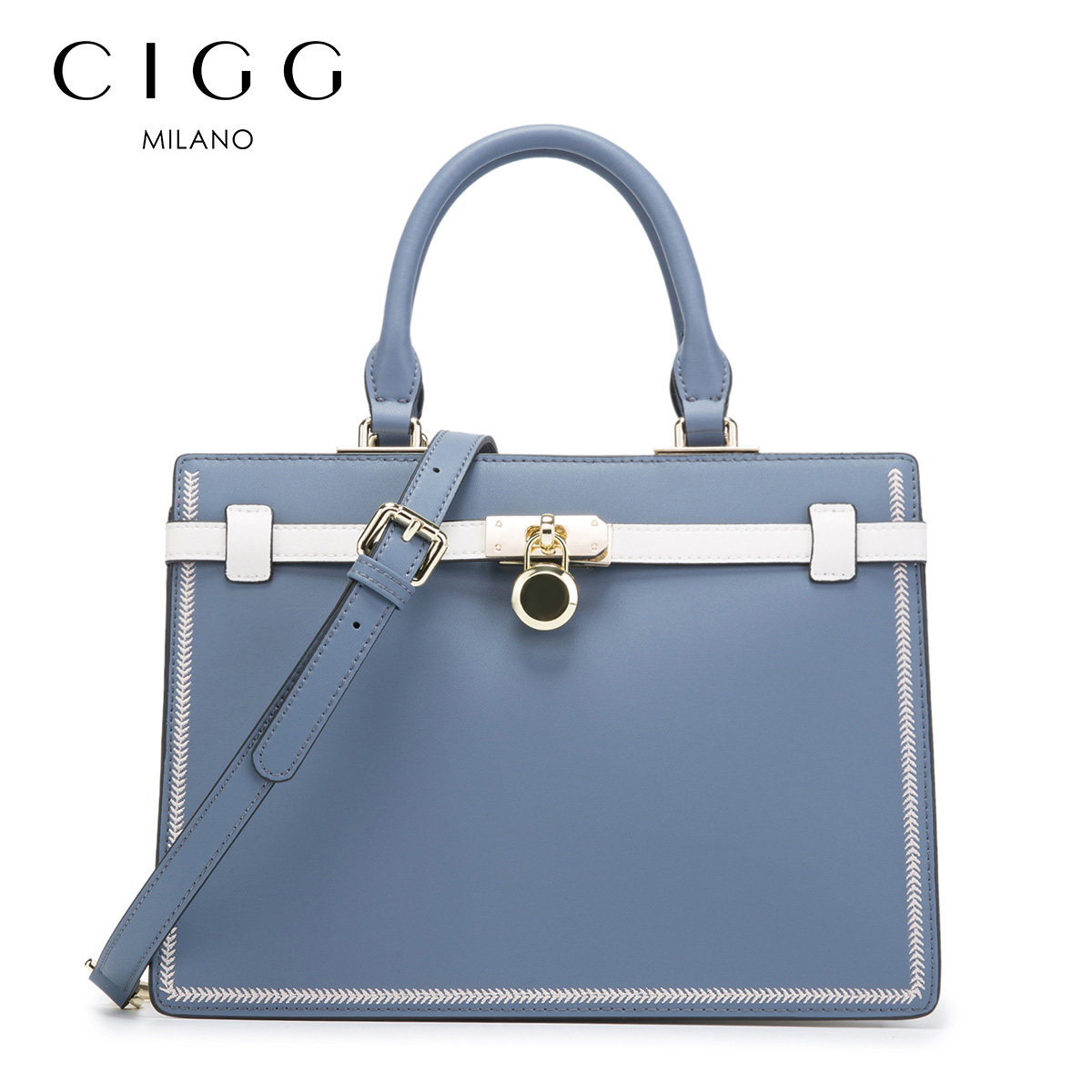 CIGG真皮女包手提铂金包2020新款女士包包斜挎洋气牛皮大包风琴包