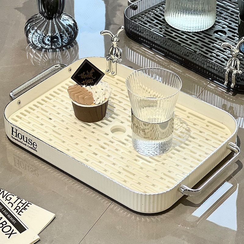 轻奢茶盘沥水托盘家用客厅茶几小型放茶具茶杯水杯子长方形水果盘,餐饮具,茶盘,淘宝优惠券,粉丝福利购,淘宝优惠卷