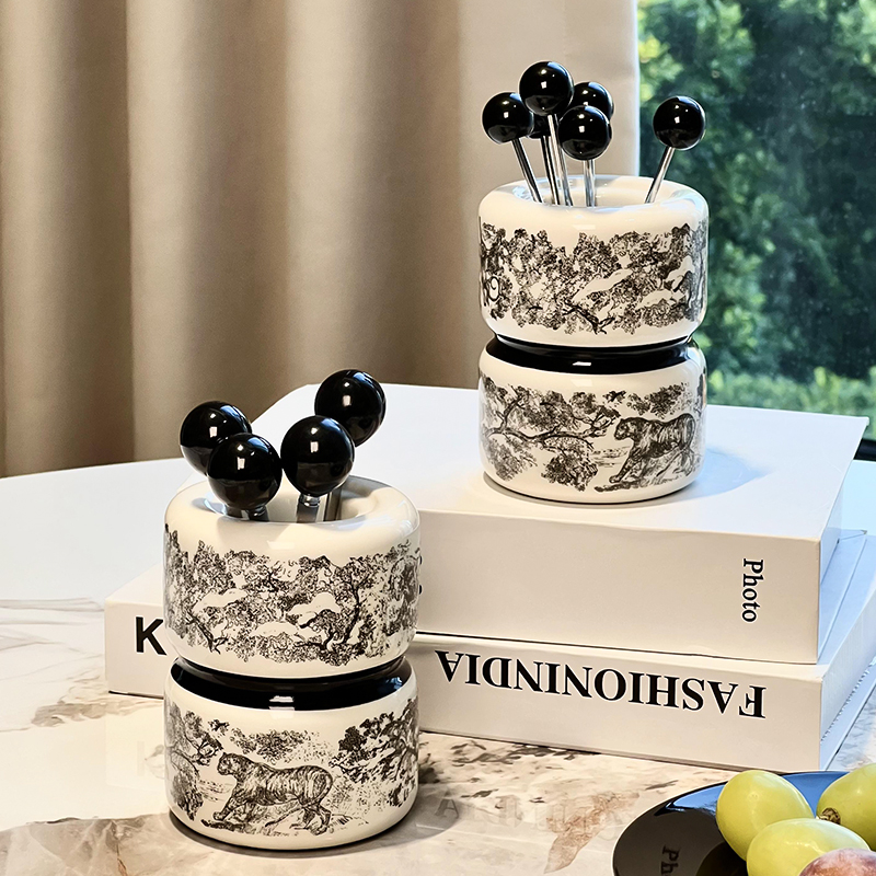 尊慕斯陶瓷水果叉套装