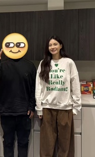 沈梦辰同款 上衣潮 字母爱心卫衣女秋冬宽松慵懒风套头长袖