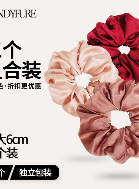 缎面发饰真丝桑蚕丝大肠发圈法式