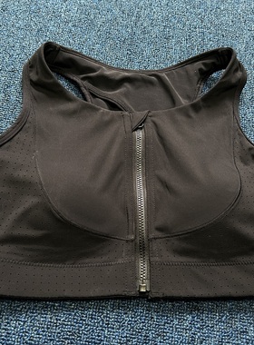 C4透气撞色前拉链高强度运动内衣高侧翼收副乳文胸