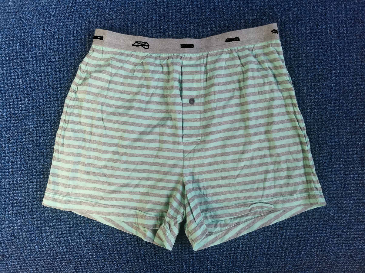 前开口宽松居家简约风四角内裤