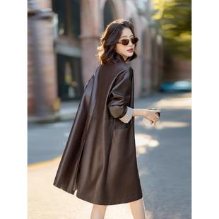 今年流行爆款复古pu皮衣风衣女2025秋季新款时尚休闲超火皮尤外套