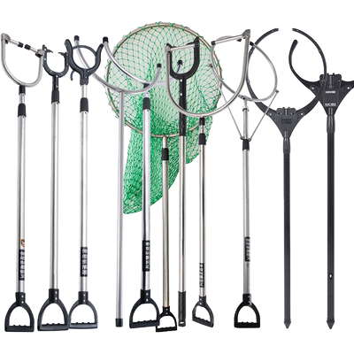 舵手伸缩校园防爆安保装备钢叉