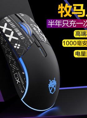 三模牧马人E70S无线 线滑鼠蓝牙充电静音游戏电竞办公笔记本台式