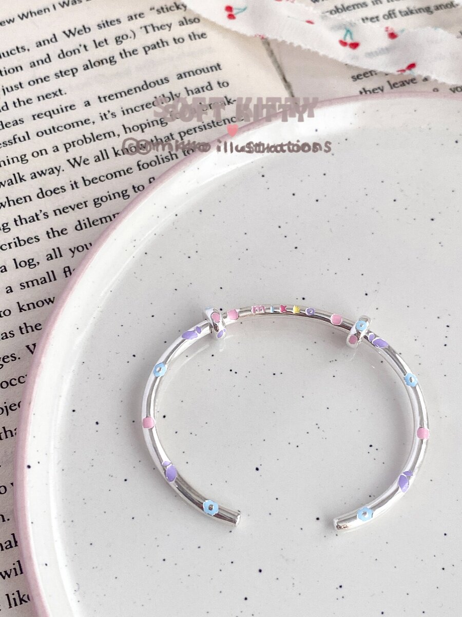 SPOT MIKKO GENUINE COLLABORATION CO-BRANDED  DROP RUBBER BRACELET BEADS BASE BRACELET SINGLE BRACELET SILVER BRACELET