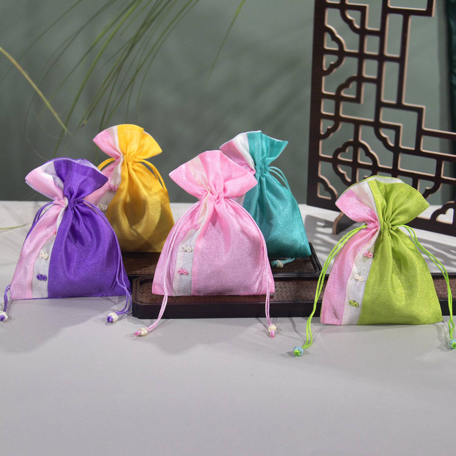 韩国福袋端午节手工扣香囊空包韩版礼品袋香薰束口空袋子韩版纽扣