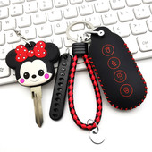 适用大安罗纳多米乐钥匙套包大安可乐欧拉东风5c电动车遥控皮套扣