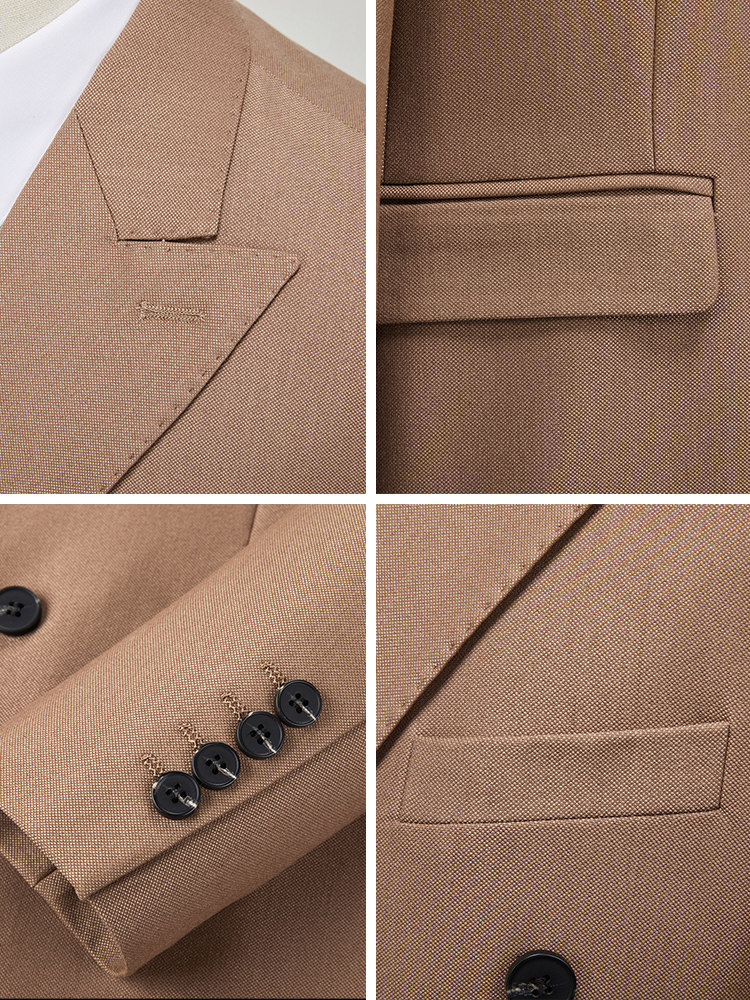 WOODPECKER HIGH-END SENSE NEW SUIT SUIT MENS KOREAN VERSION OF THE TIDE SLIM BUSINESS CASUAL GROOM WEDDING BEST MAN DOUBLE ROW