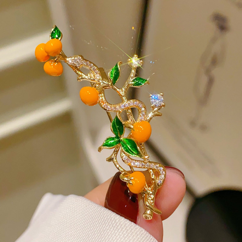 柿柿如意蛇年胸针高档小众别针女