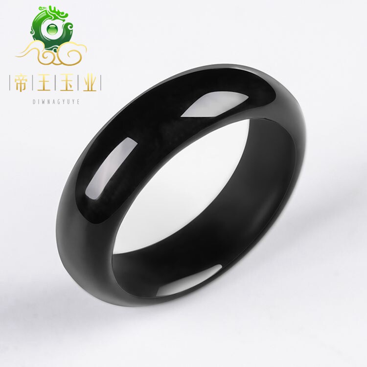 天然缅甸翡翠墨翠戒指老坑冰种透绿指环女情侣款