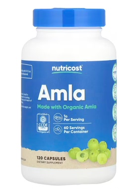 Nutricost Amla 余甘子120 粒胶囊  维生素C抵抗力 有机 阿育吠陀