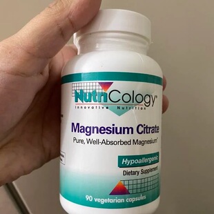 美国Nutricology Magnesium Citrate 柠檬酸镁 素食胶囊 90粒