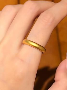 素圈沙金戒指女泥鳅背仿