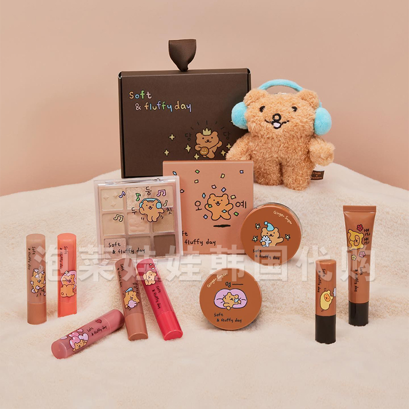韩国ETUDE HOUSE联名款BEARKKU可爱小熊润唇膏生姜滋润唇膜眼影盘