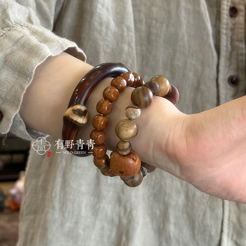有野青青原创设计奶香木可以手串