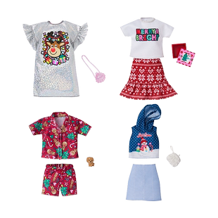 正版芭比衣服鞋子配件套装衣橱时尚组合女孩公主娃娃配饰FKT27