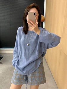 欧货休闲套装女夏高级感时尚慵懒显瘦长袖防晒上衣高腰短裤两件套