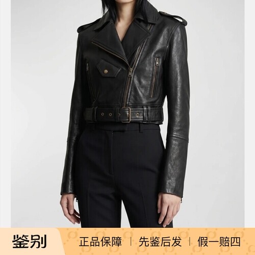 黑色短款皮衣夹克外套 Balmain巴尔曼 2026秋冬新款女装