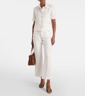 外套 新款 微喇叭九分裤 2026春季 Etro艾绰 白色羊毛短袖