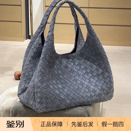 BV女包 灰蓝色编织手提单肩包大号托特包 Bottega Veneta葆蝶家26