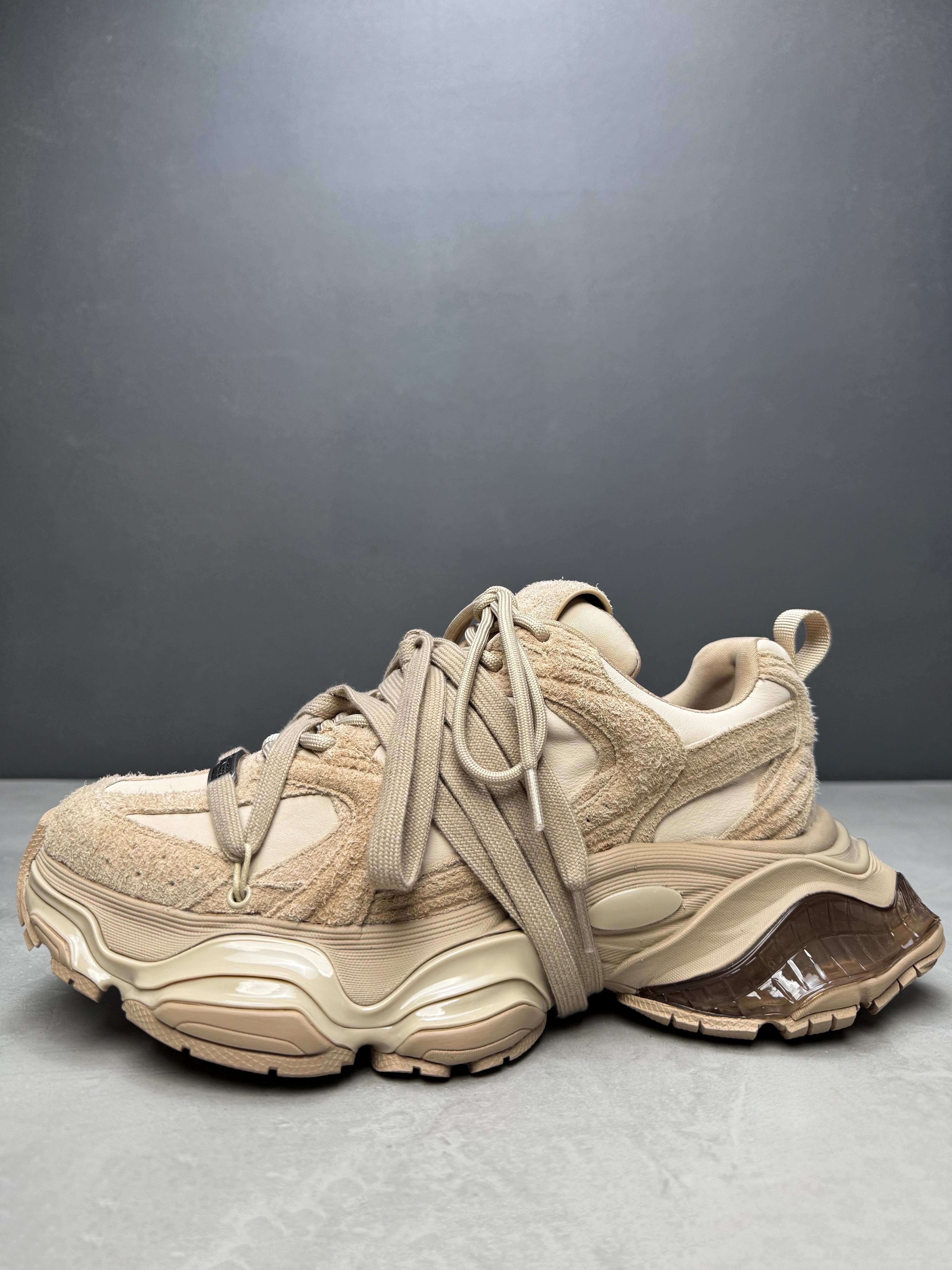 手工欧货巴黎系列牛反绒双系带复古气垫厚底老爹鞋男潮时尚运动鞋