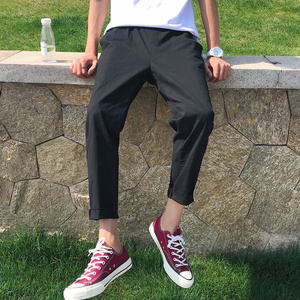 港风直筒修身薄款休闲裤