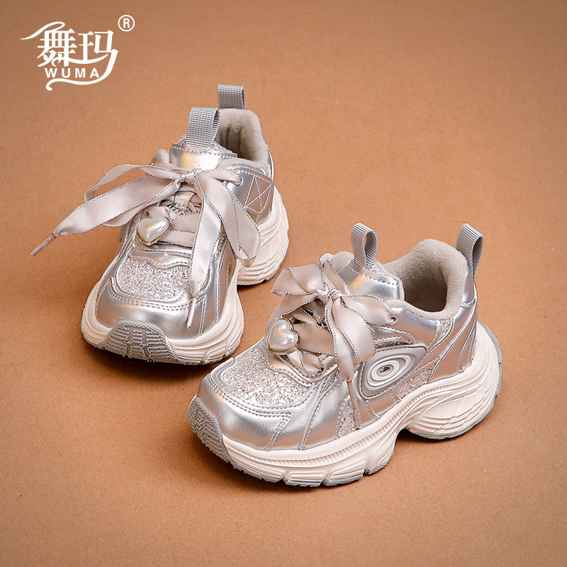 舞玛女童公主加绒保暖运动鞋