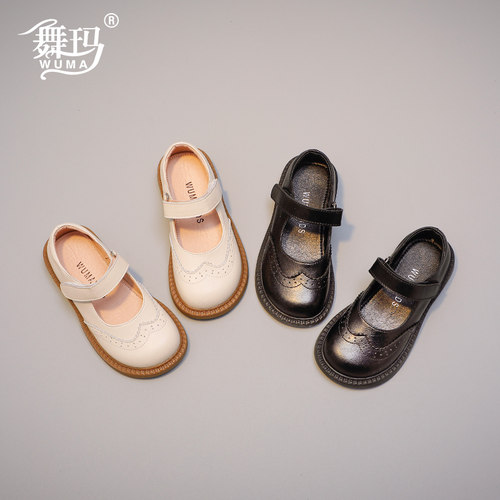 舞玛2026春秋新款女童英伦风皮鞋