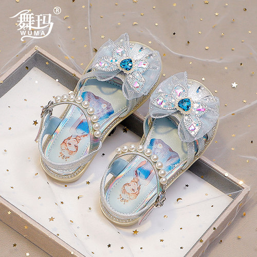 舞玛夏季包头公主女童爱莎凉鞋