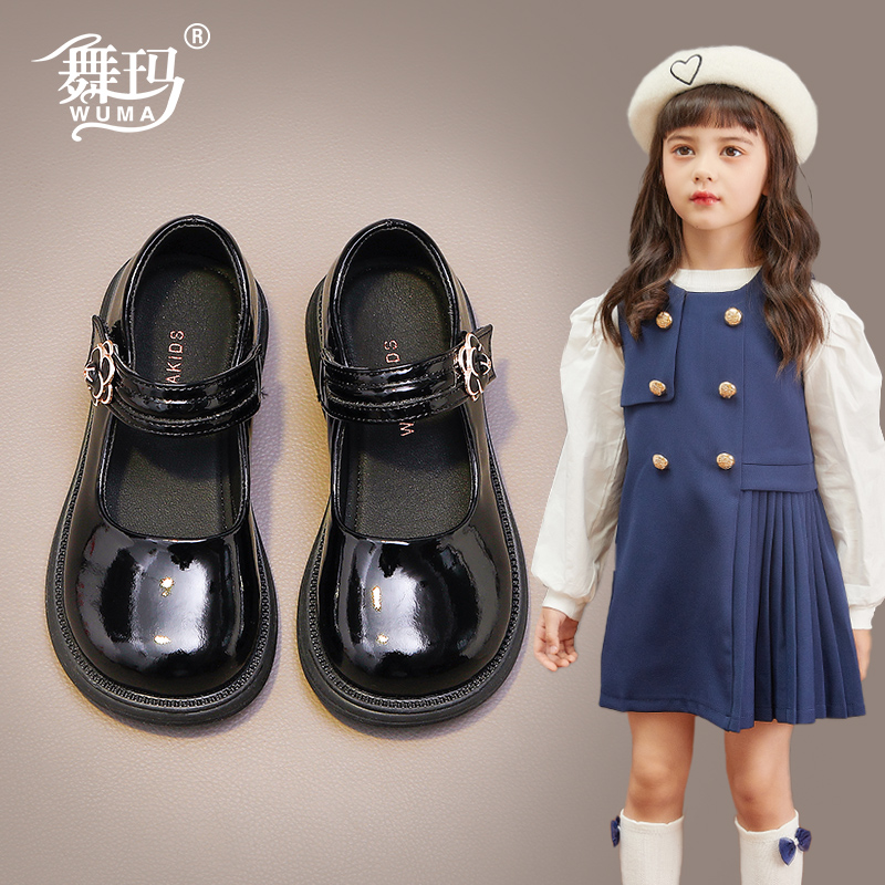 舞瑪女童春夏季真皮公主小皮鞋