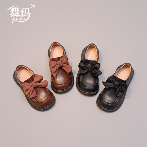 舞玛春秋女童真皮复古JK儿童皮鞋