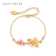 Juicy Grape甜美少女心珐琅花朵手链水果庄园设计师款 送女友礼物