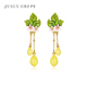 Juicy Grape柠檬LEMON水果耳钉耳夹流苏耳坠耳环森系珐琅花朵耳饰
