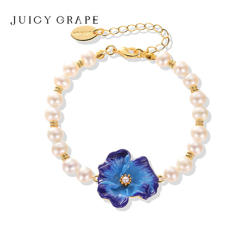 JuicyGrape原创蓝色虞美人手链